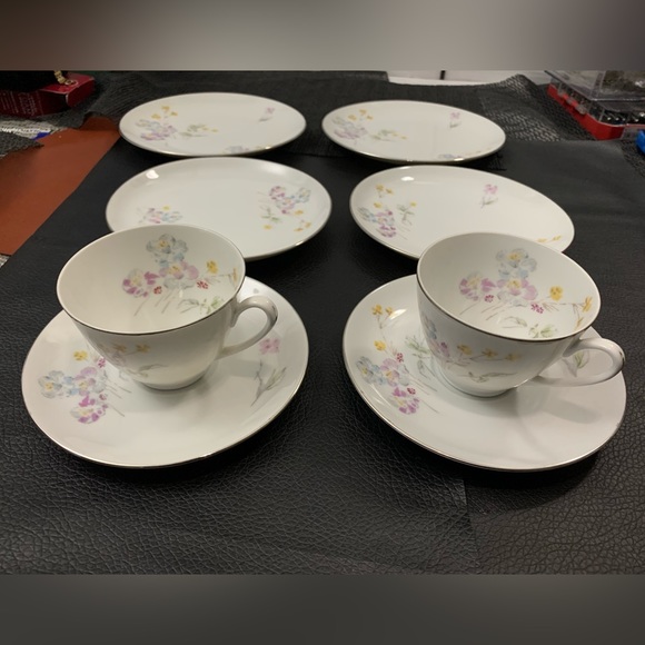 Vintage Leila by Toscport Czechoslovakia Fine China Decor Plate Sauce 8ct Set - Picture 2 of 10